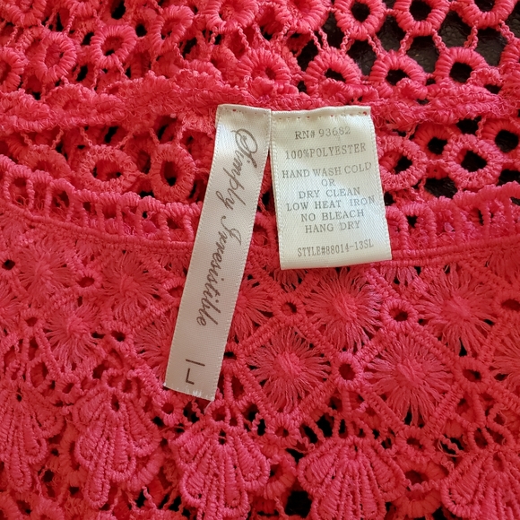 Simply Irresistible Hot Pink Crochet Swim-Beach-Pool Cover Up Size L Classic - Picture 5 of 13
